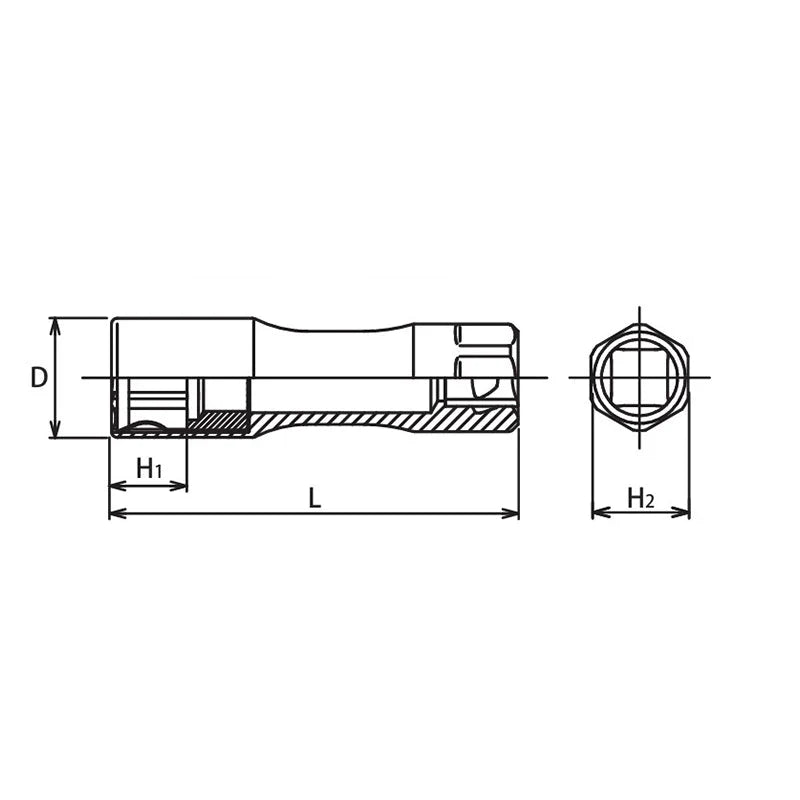 Koken 3300CZ-16 16mm 3/8" Drive Spark Plug Socket - 70mm Length - Made In Japan