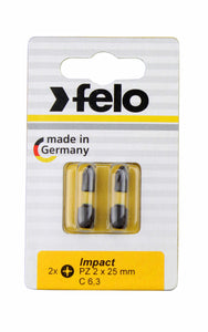 Felo 02615241 Torx T15 x 25 mm Impact Bit - 2 Pieces, Carded