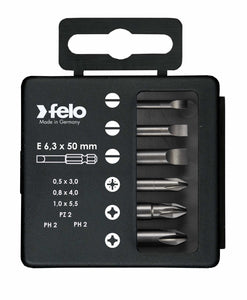 Felo 03092516 Bit set SL/PZ/PH Industrial 50 mm in case, 6 pcs