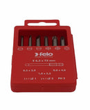 Felo 03192716 Bit set SL/Z (+/-) Industrial 70 mm in case, 6 pcs