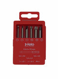 Felo 03192716 Bit set SL/Z (+/-) Industrial 70 mm in case, 6 pcs