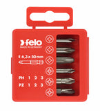 Felo 03292716 Bit set SL/H (+/-) Industrial 70 mm in case, 6 pcs