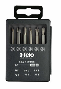 Felo 03291716 Profi Bit Box 6 Bits x 73 mm, Phillips/Pozidriv