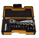 Felo 05772306 Set of PZ/PH/TX/HEX bits and metric heads with mini ratchet in a case, 23 pcs