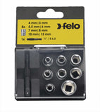 Felo 05798106 1/4" Nut Box with 8 Metric Sockets & Adapter