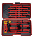 Felo 06391306 E-Smart 14 Piece Set - Slotted, Phillips, Pozidriv, Torx Tip Insulated Blades with 2 Handles