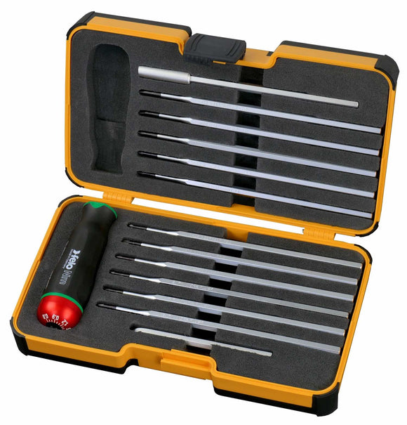 Felo 10099116 Screwdriver with adjustable torque NM series 0.6-1.5 Nm with a set of attachments, 12 pcs