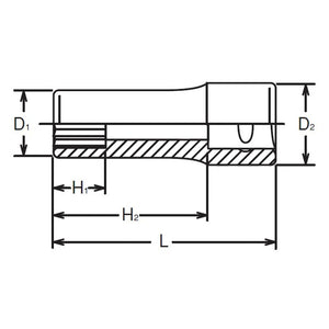 Koken 2300A-1/8 1/4 Sq. Dr. Socket 1/8 6 point Length 50mm