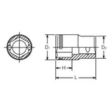 Koken 2450MS-10 1/4 Sq. Dr. Short NUT GRIP Socket - 10mm