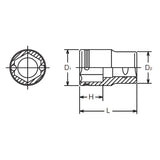 Koken 2450MS-8 1/4 Sq. Dr. Short NUT GRIP Socket - 8mm