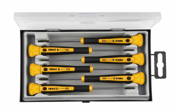 Felo 25096166 ESD 6 Piece Precision Slotted & Phillips Screwdriver Set