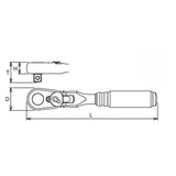 Koken 2726Z-3/8 1/4" Body 3/8" Sq. Dr. Ratchet Handle 72 teeth Flexible Head Length 114mm Z-series