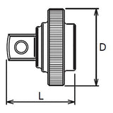 Koken 2756Z 1/4 Sq. Dr. Quick Spinner 1/4 Square Length 18mm Z-series