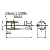 Koken 3300C-16 3/8 Sq. Dr. 6-Point Clip Type Spark Plug Socket 16mm