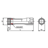 Koken 3305PZ-14 3/8 Sq. Dr. Z-Series 12 point Magnetic Spark Plug Socket 14mm