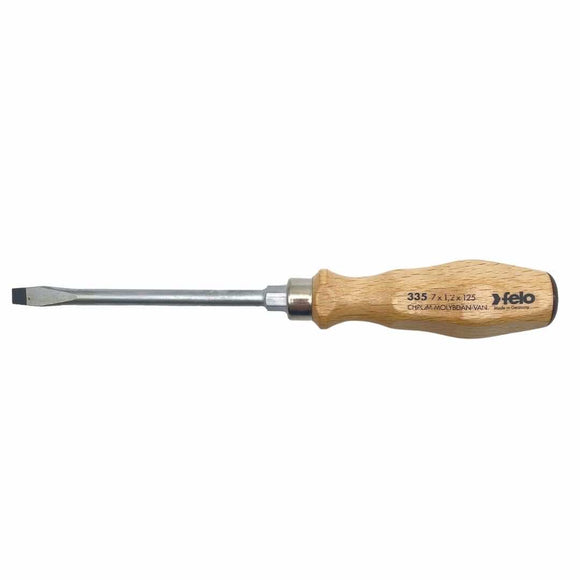 Felo 33506590 7 x 125mm Wood Handle Slotted Screwdriver