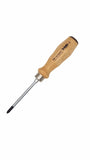 Felo 33610290 #1 x 80mm Wood Handle Pozidriv Screwdriver