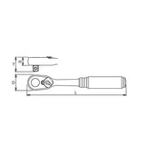 Koken 3725Z-280 Z-Series 3/8" Sq.Dr. Reversible Ratchet, L=280mm (72 Teeth)