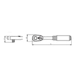 Koken 3725ZB 3/8" Sq.Dr. Ratchet Handle 72 teeth Length 178mm Quick Release Z-series