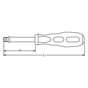 Koken 3769N-160 3/8 Sq. Dr. Spinner Handle Length 160mm