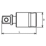 Koken 3771Z 3/8 Sq. Dr. Universal Joint 3/8 Square Length 42.5mm Z-series