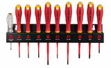 Felo 41391093 Set of dielectric screwdrivers SL/PH/PZ/Tx E-Slim Ergonic on a steel stand, 10 pcs