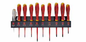 Felo 41391093 Set of dielectric screwdrivers SL/PH/PZ/Tx E-Slim Ergonic on a steel stand, 10 pcs