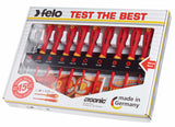 Felo 41391093 Set of dielectric screwdrivers SL/PH/PZ/Tx E-Slim Ergonic on a steel stand, 10 pcs