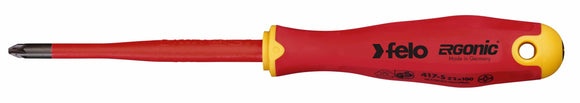 Felo 41729390 E-slim Insulated #2 x 100mm Slotted/Pozidriv Screwdriver