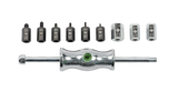 Kukko KS-22-01 | 10-piece sliding hammer set in set with thread adapters in various sizes