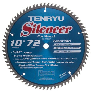 Tenryu SL-25572 Silencer-Series 10" X 72T 5/8" Arbor