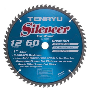 Tenryu SL-30560 Silencer-Series 12" X 60T 1" Arbor