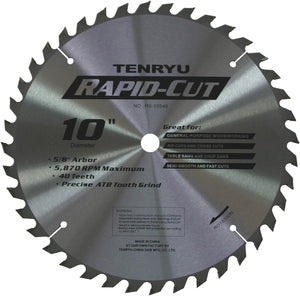 Tenryu RS-25540 Rapid-Cut 10" X 40T 5/8" Arbor - Economically priced general purpose Table Saw Blade