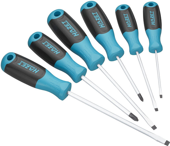 Hazet 811/6 Slotted and Phillips Screwdriver Set with 3K Handles, 6 Pieces