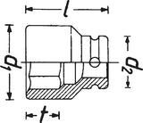 Hazet 905SLG-17 17mm Impact socket (special profile) for hybrid wheel bolts Mercedes-Benz 1/2"