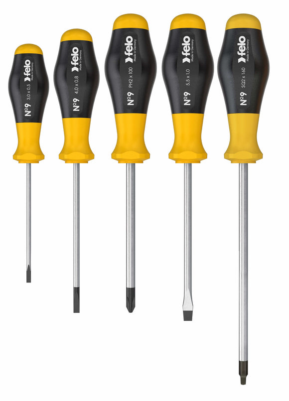 Felo 90095348 Screwdriver set SL/PH/SQ, 5pcs