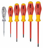 Felo 91396198 VDE Insulated No. 9 Slotted/Phillips Screwdriver Set, 6 Pieces