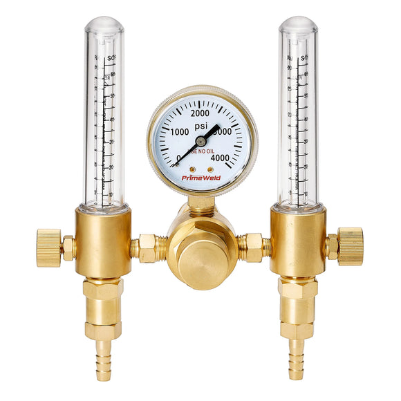 PrimeWeld Dual CO2, Argon, Helium Welding Flowmeter Regulator