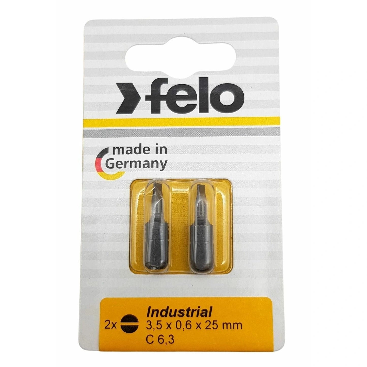 Felo 02031036 Slotted 3.5 x 0.6 x 25 mm Bits - 2 Pieces
