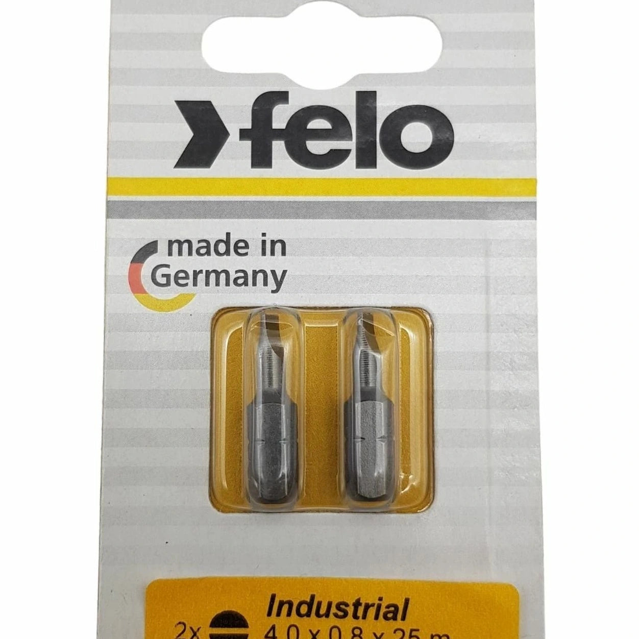Felo 02041036 Slotted 4.0 x 0.8 x 25 mm Bits - 2 Pieces