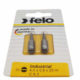 Felo 02041036 Slotted 4.0 x 0.8 x 25 mm Bits - 2 Pieces