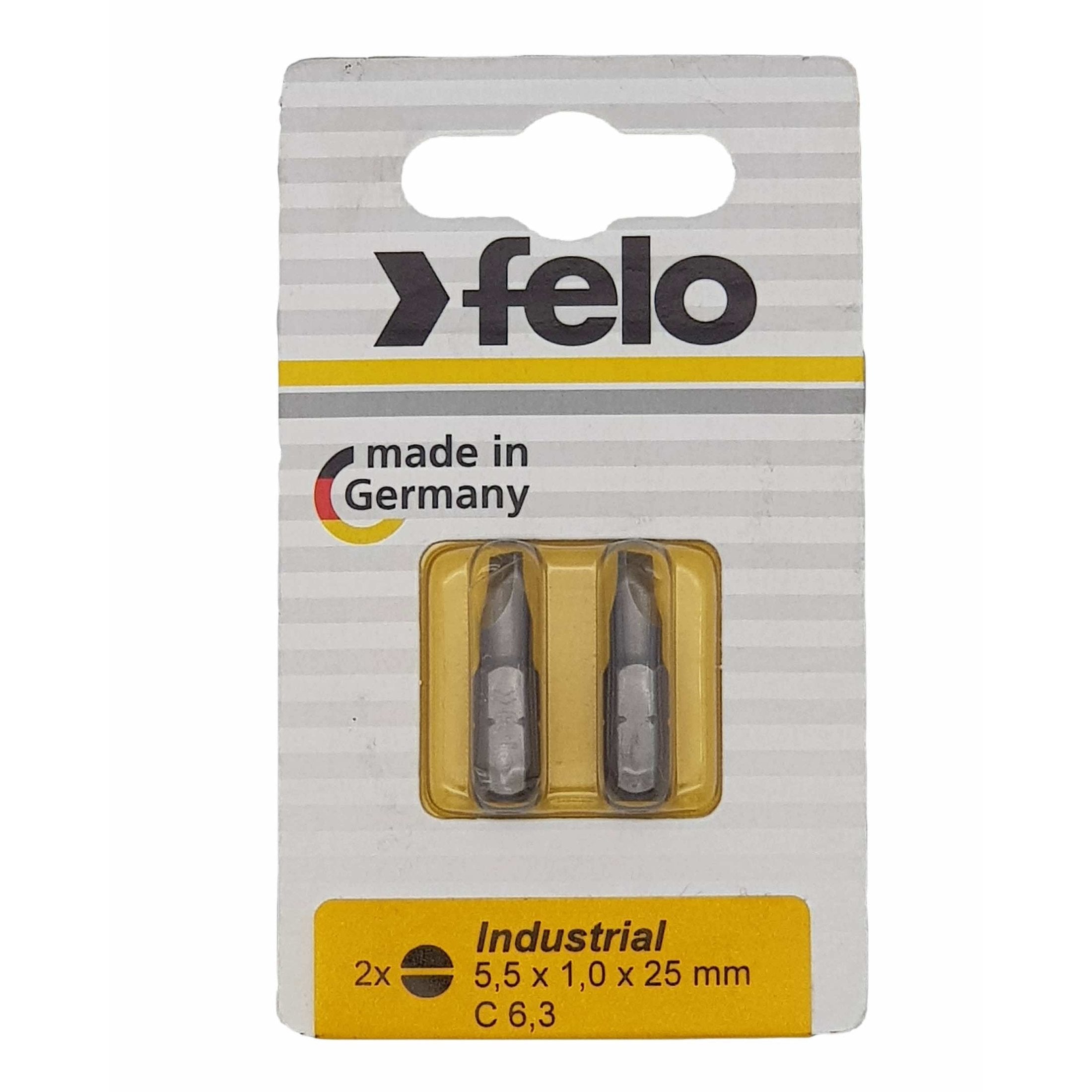 Felo 02052036 Slotted 5.5 x 1.0 x 25 mm Bits - 2 Pieces – KCI Tools