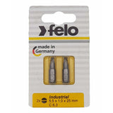 Felo 02052036 Slotted 5.5 x 1.0 x 25 mm Bits - 2 Pieces