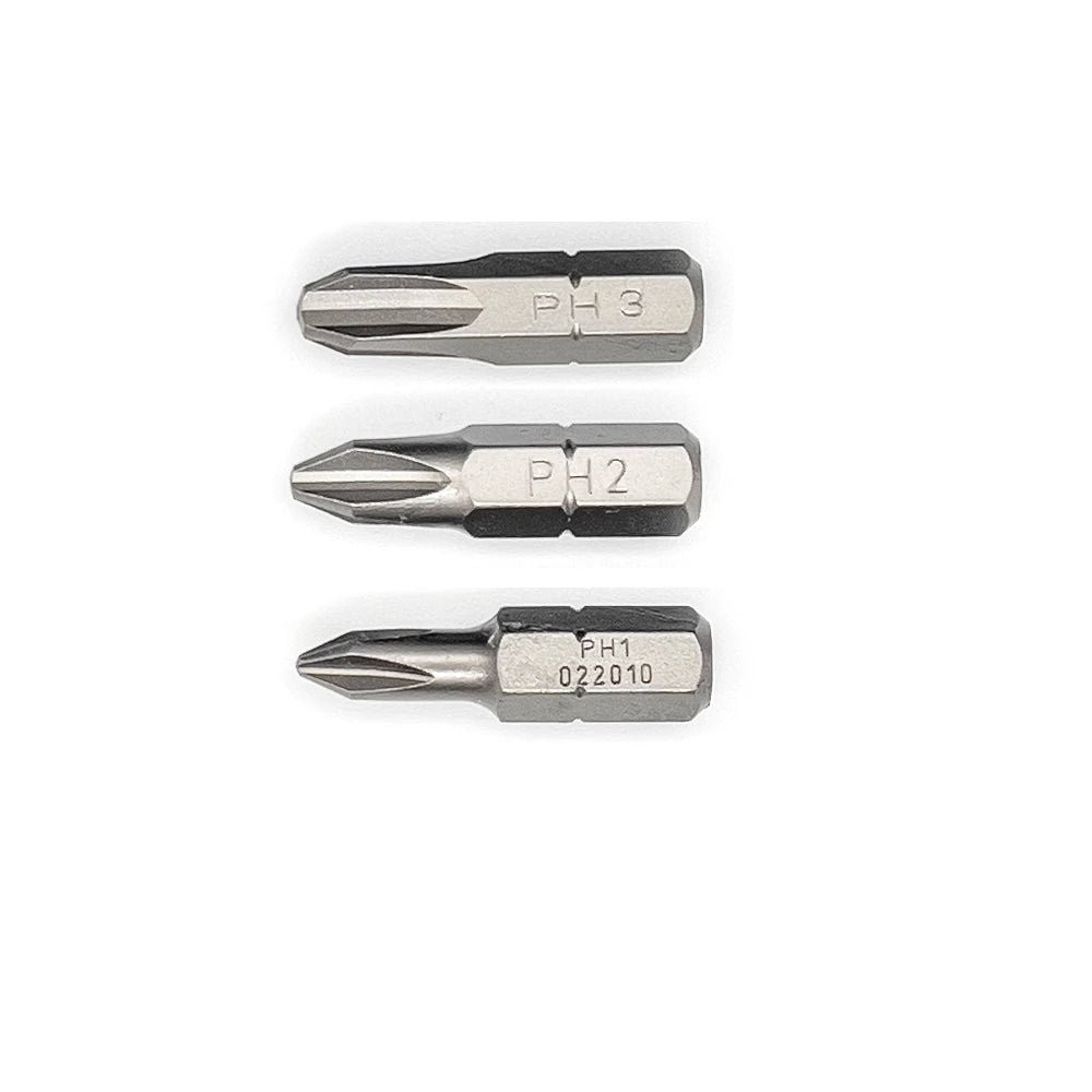 Felo 02293116 Phillips #1, Phillips #2, Phillips #3 x 25 mm Bits - 3 Pieces