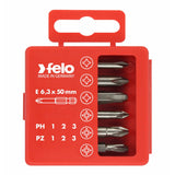 Felo 03291516 Profi Bit Box 6 Bits x 50 mm, Pozidriv/Phillips