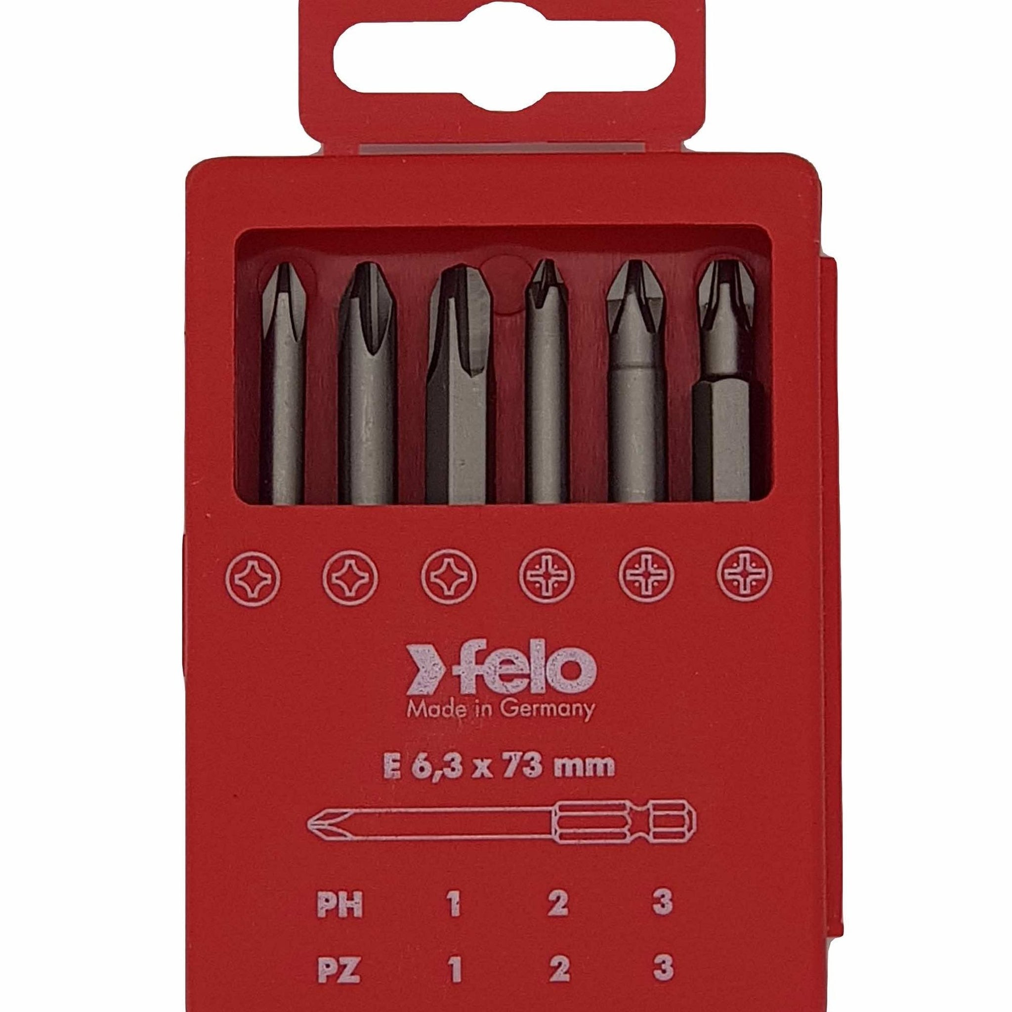 Felo 03291716 Profi Bit Box 6 Bits x 73 mm, Phillips/Pozidriv