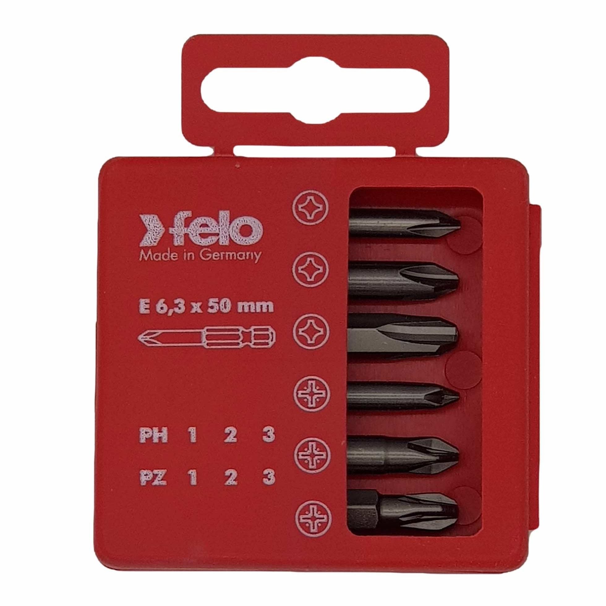 Felo 03292716 Bit set SL/H +/- Industrial 70 mm in case, 6 pcs