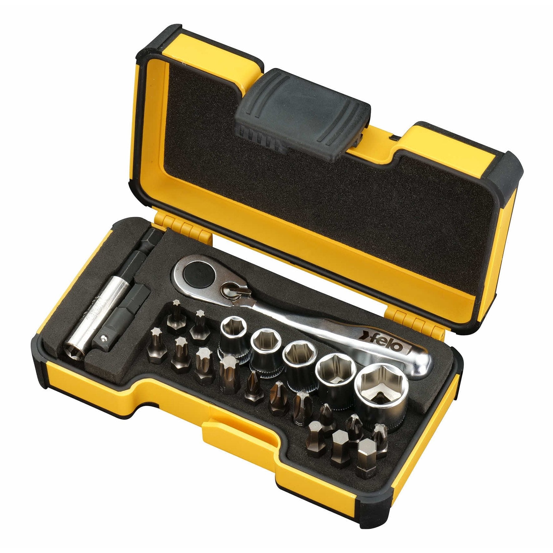 Felo 05772306 XS Strongbox 1/4" Drive Bit Ratchet Set, 23 Pieces