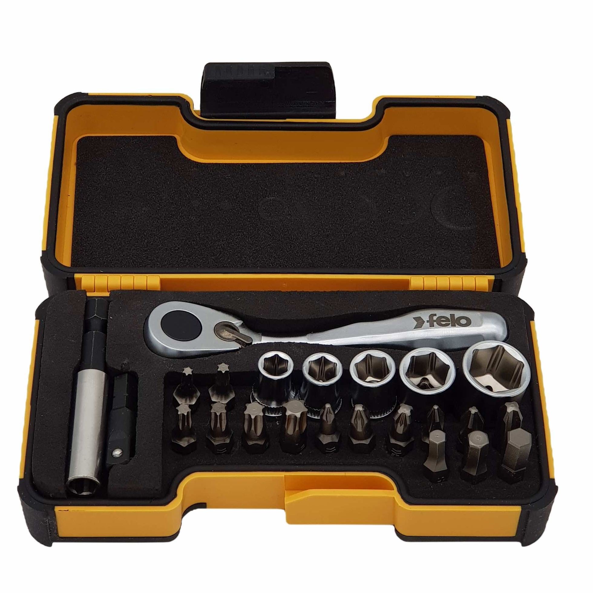 Felo 05772306 XS Strongbox 1/4" Drive Bit Ratchet Set, 23 Pieces