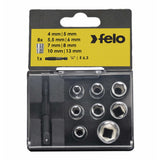 Felo 05798106 - 1/4" Drive Nut Box with 8 Metric Sockets & Adapter